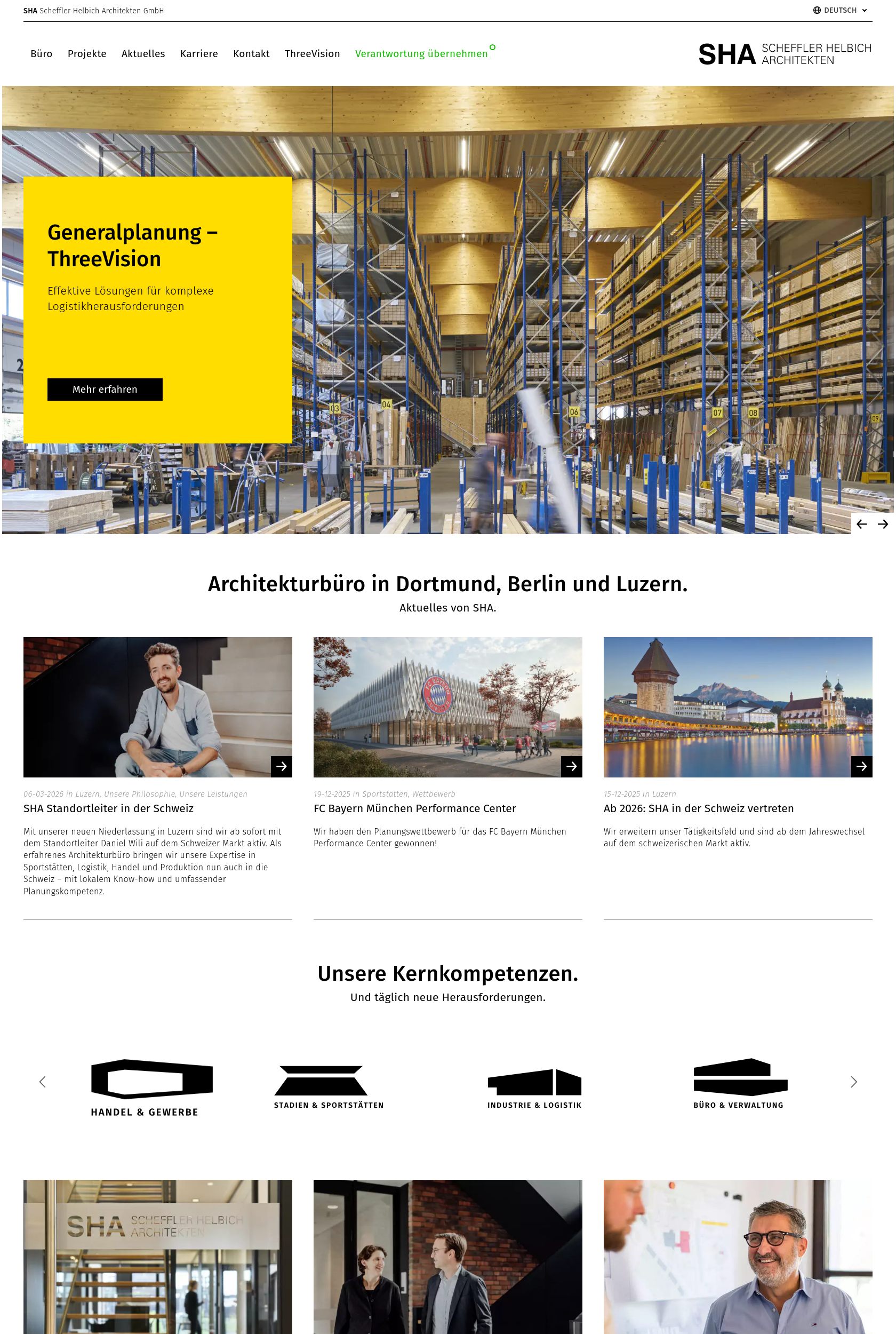 Das Bild zeigt einen Desktop Screenshot der vorgestellten Website