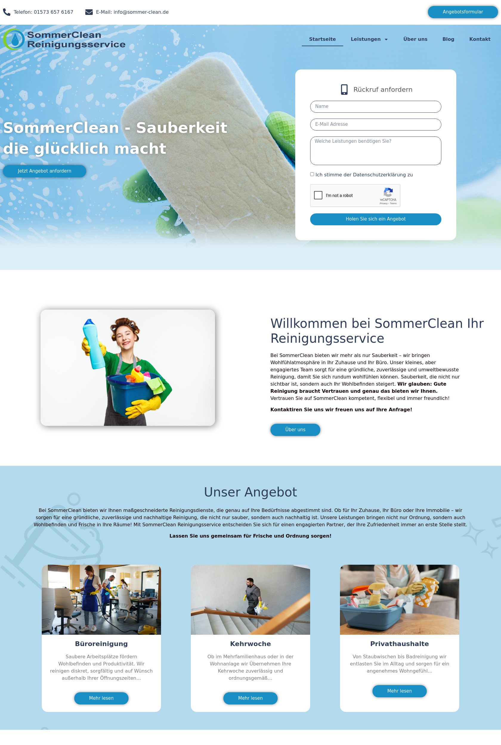 Das Bild zeigt einen Desktop Screenshot der vorgestellten Website