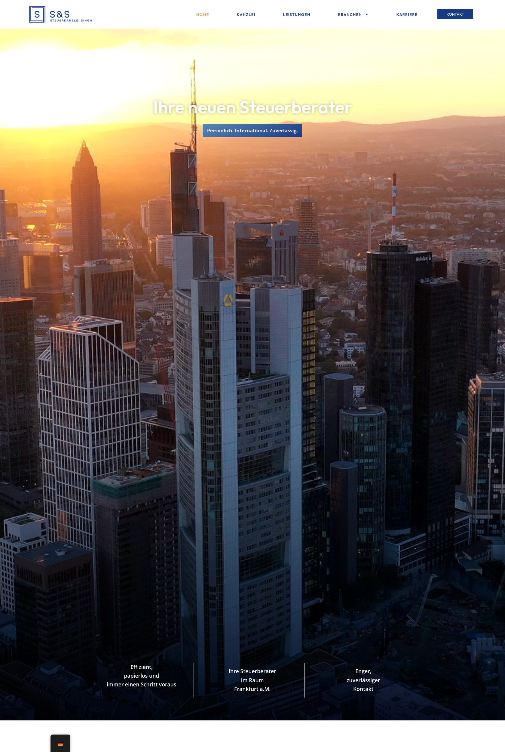 Das Bild zeigt einen Desktop Screenshot der vorgestellten Website