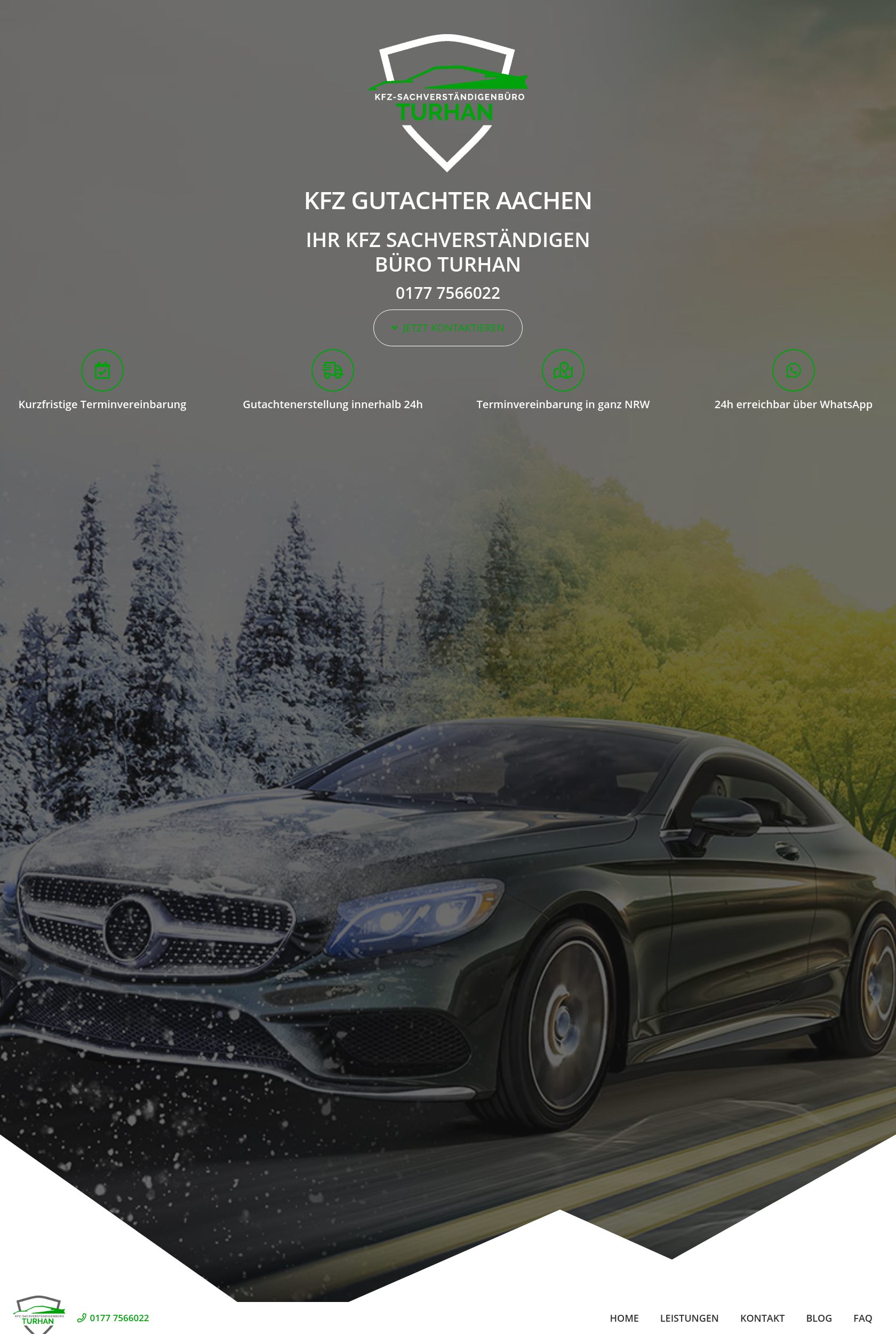 Das Bild zeigt einen Desktop Screenshot der vorgestellten Website