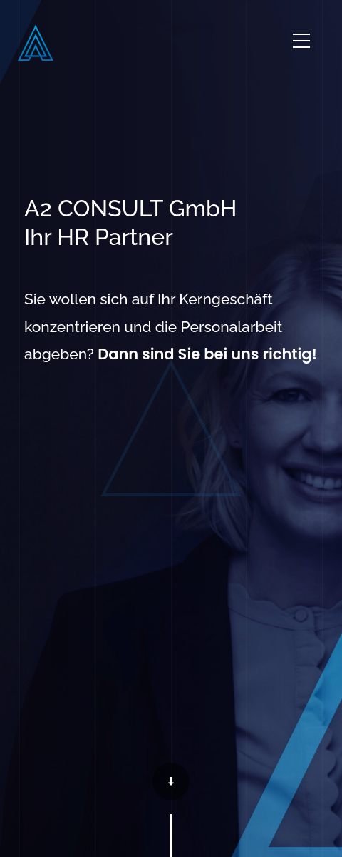 Das Bild zeigt einen Mobile Screenshot der vorgestellten Website