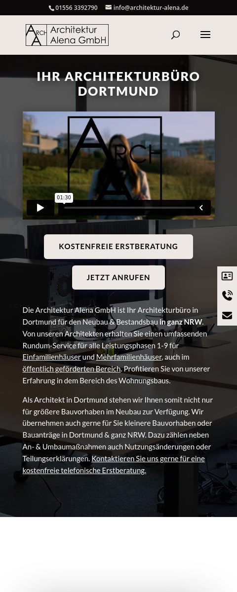 Das Bild zeigt einen Mobile Screenshot der vorgestellten Website