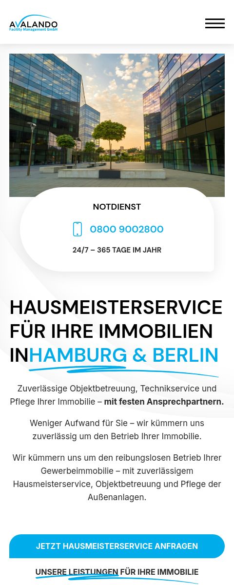 Das Bild zeigt einen Mobile Screenshot der vorgestellten Website