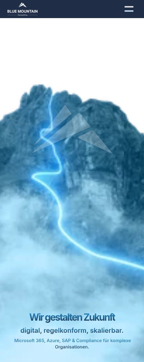 Das Bild zeigt einen Mobile Screenshot der vorgestellten Website