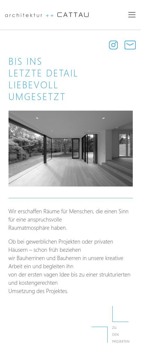 Das Bild zeigt einen Mobile Screenshot der vorgestellten Website