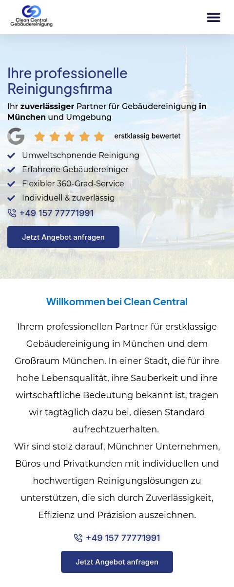 Das Bild zeigt einen Mobile Screenshot der vorgestellten Website