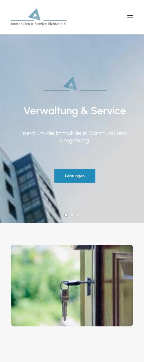 Das Bild zeigt einen Mobile Screenshot der vorgestellten Website