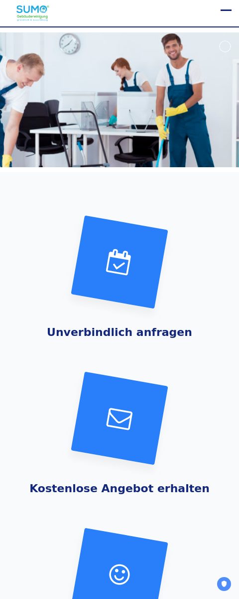 Das Bild zeigt einen Mobile Screenshot der vorgestellten Website