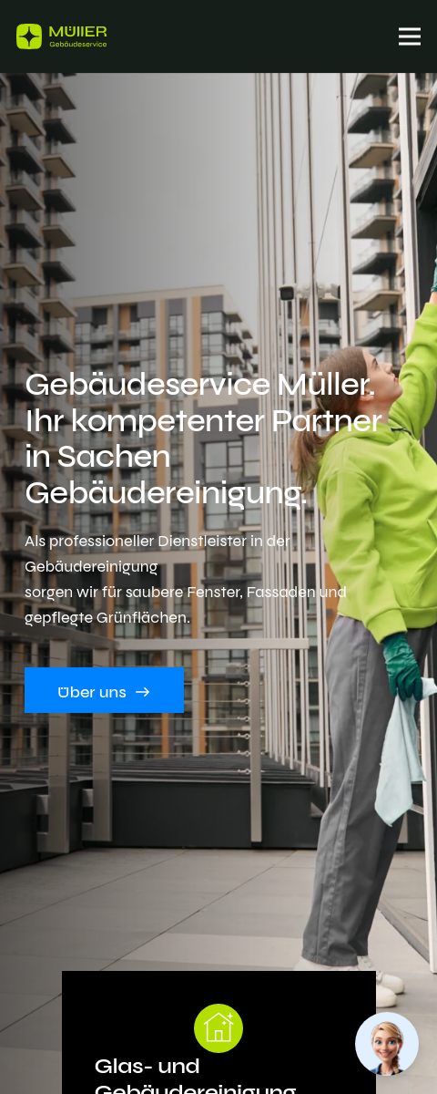 Das Bild zeigt einen Mobile Screenshot der vorgestellten Website