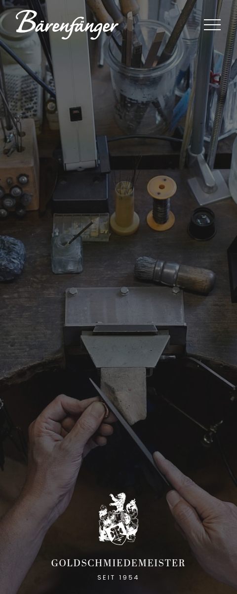 Das Bild zeigt einen Mobile Screenshot der vorgestellten Website