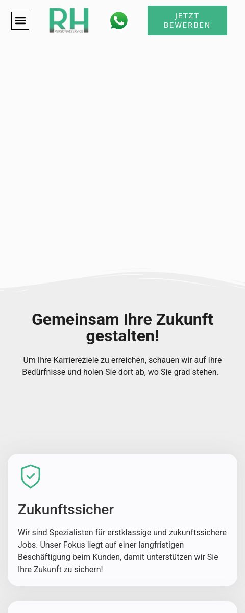 Das Bild zeigt einen Mobile Screenshot der vorgestellten Website