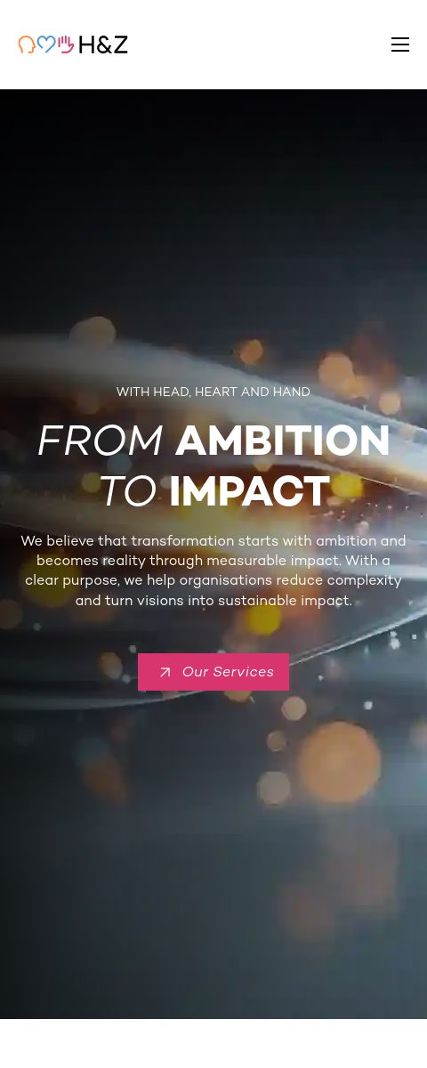 Das Bild zeigt einen Mobile Screenshot der vorgestellten Website