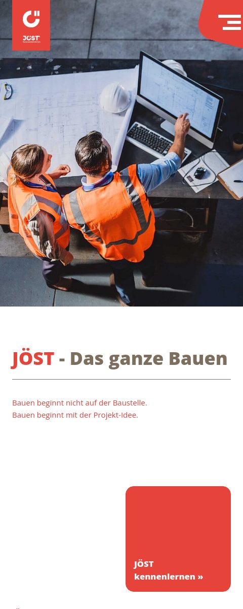 Das Bild zeigt einen Mobile Screenshot der vorgestellten Website