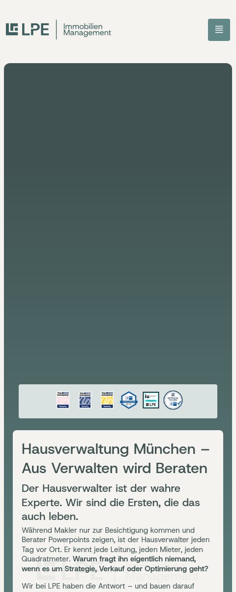 Das Bild zeigt einen Mobile Screenshot der vorgestellten Website