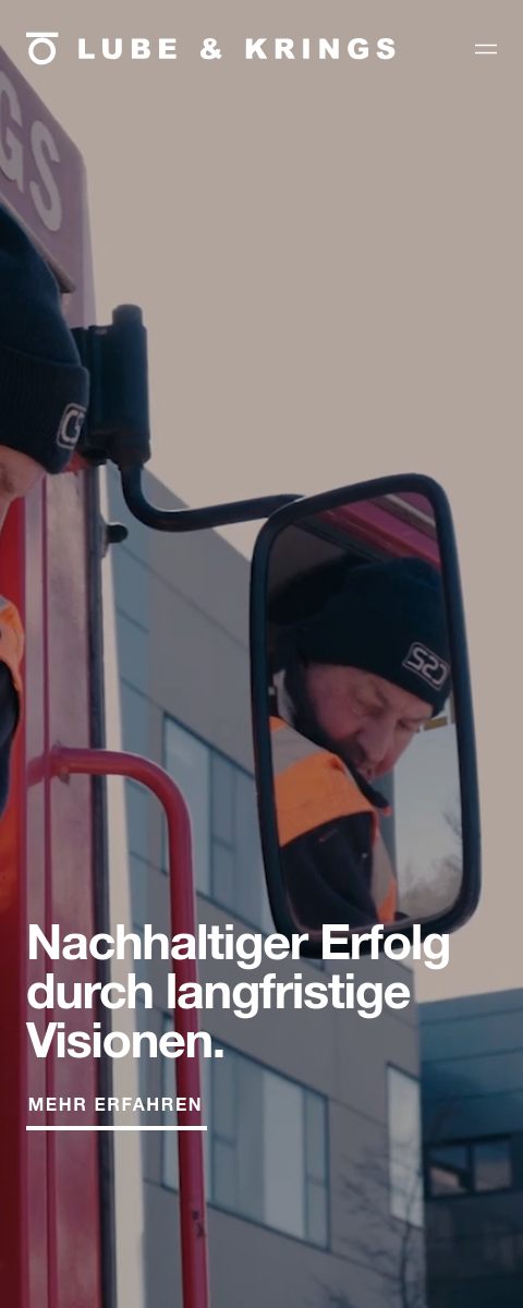 Das Bild zeigt einen Mobile Screenshot der vorgestellten Website