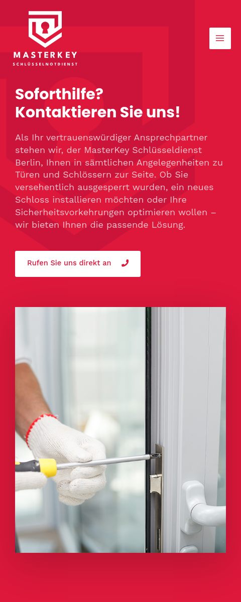 Das Bild zeigt einen Mobile Screenshot der vorgestellten Website