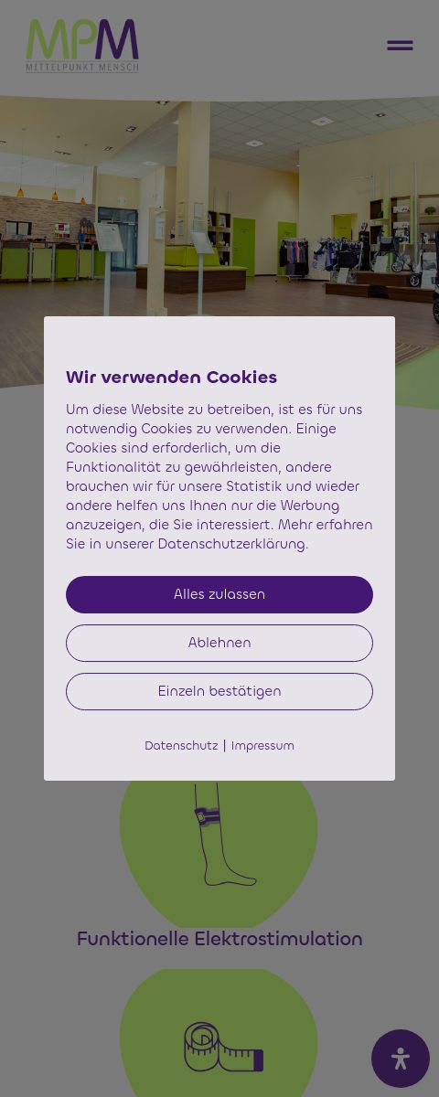 Das Bild zeigt einen Mobile Screenshot der vorgestellten Website