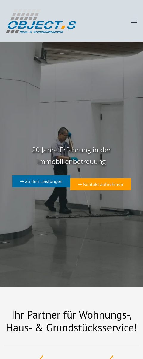 Das Bild zeigt einen Mobile Screenshot der vorgestellten Website