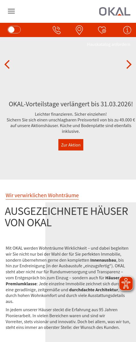 Das Bild zeigt einen Mobile Screenshot der vorgestellten Website
