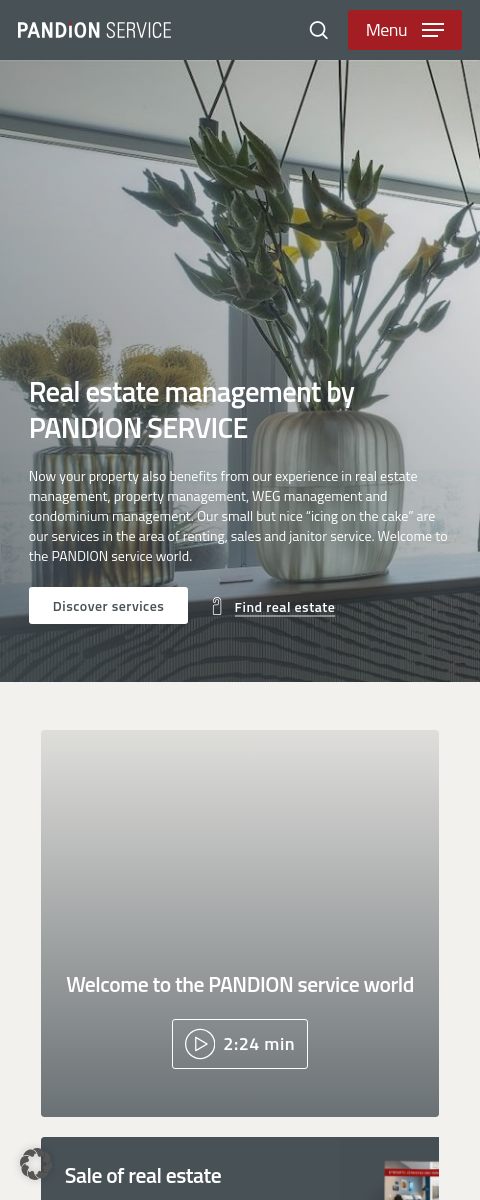 Das Bild zeigt einen Mobile Screenshot der vorgestellten Website