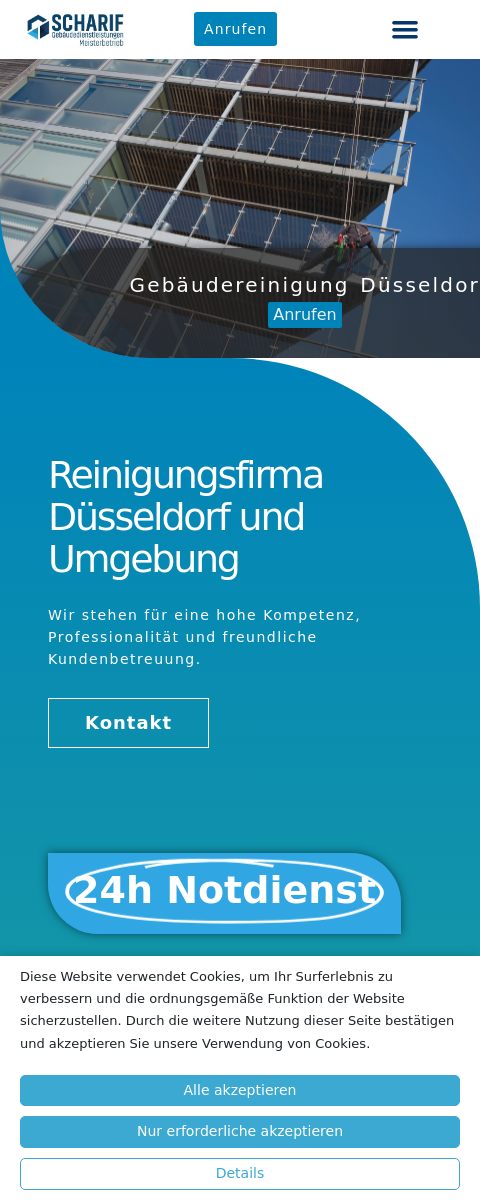 Das Bild zeigt einen Mobile Screenshot der vorgestellten Website