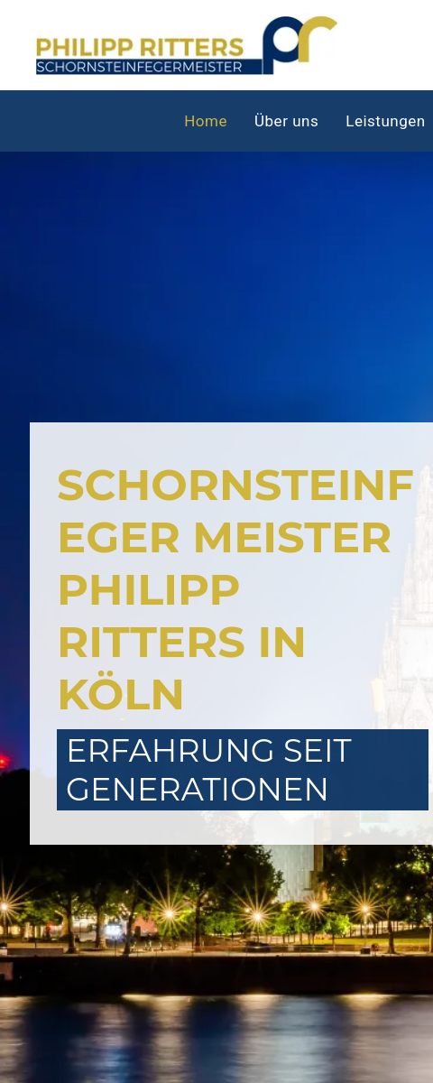 Das Bild zeigt einen Mobile Screenshot der vorgestellten Website