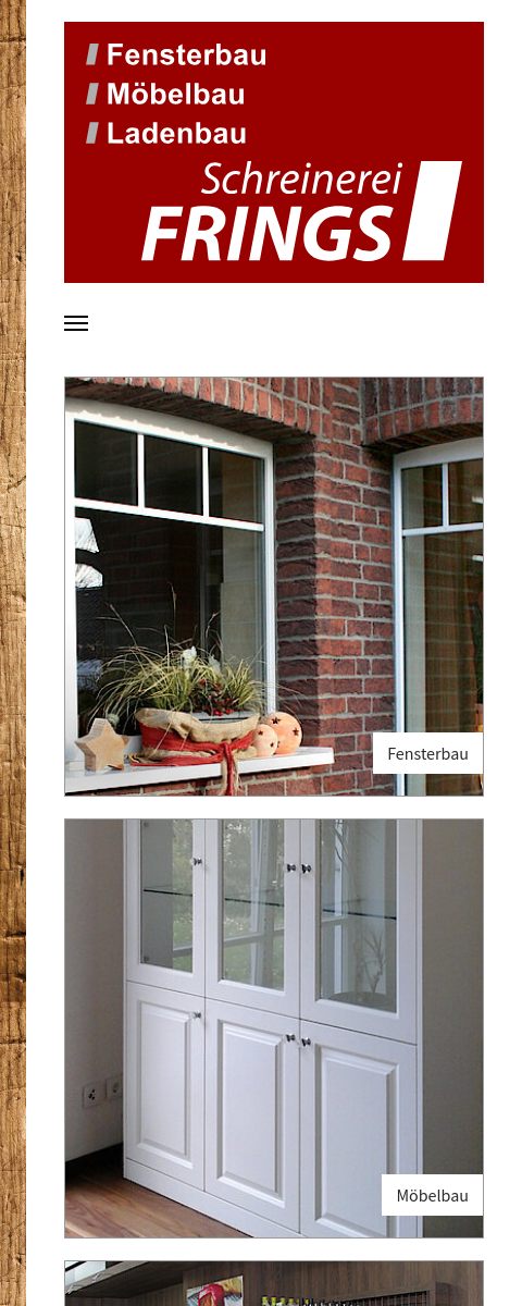 Das Bild zeigt einen Mobile Screenshot der vorgestellten Website