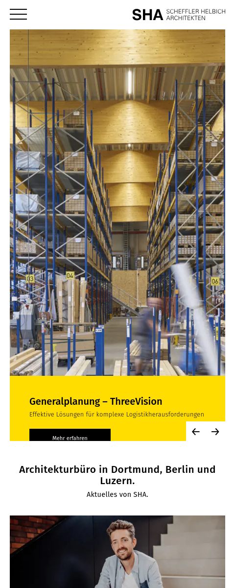 Das Bild zeigt einen Mobile Screenshot der vorgestellten Website