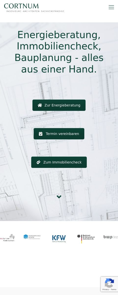 Das Bild zeigt einen Mobile Screenshot der vorgestellten Website