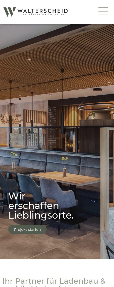 Das Bild zeigt einen Mobile Screenshot der vorgestellten Website