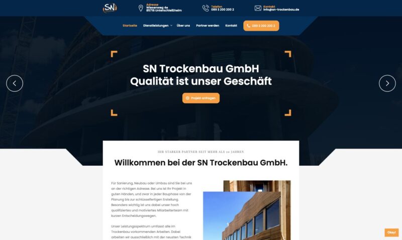 SN Trockenbau GmbH – Trockenbau Unterschleißheim 2026