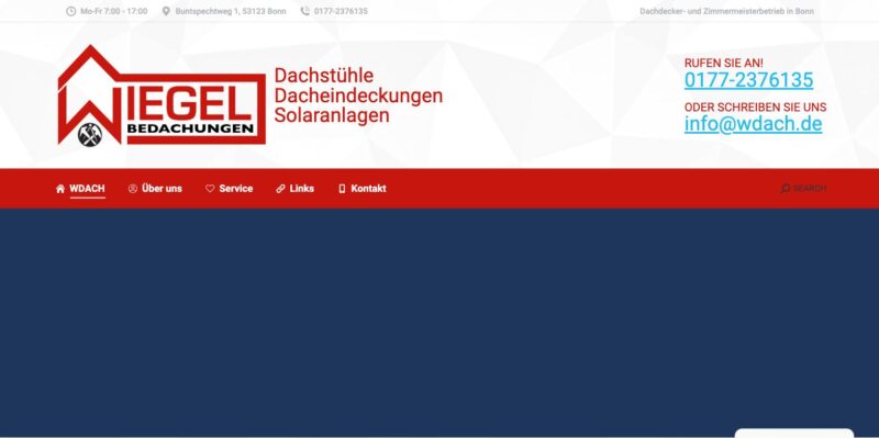 Wiegel Bedachungen Bonn – Dachdecker Website-Bewertung 2026