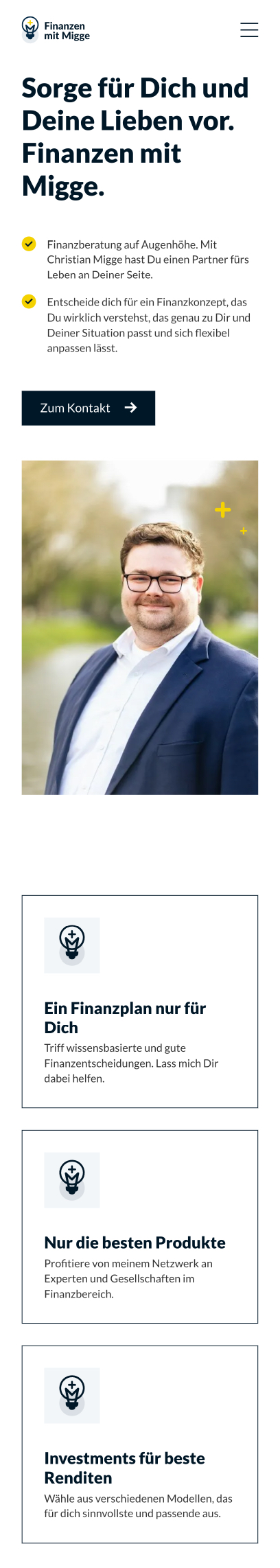 Website von VIERLESS GmbH, Aachen in der Mobilansicht