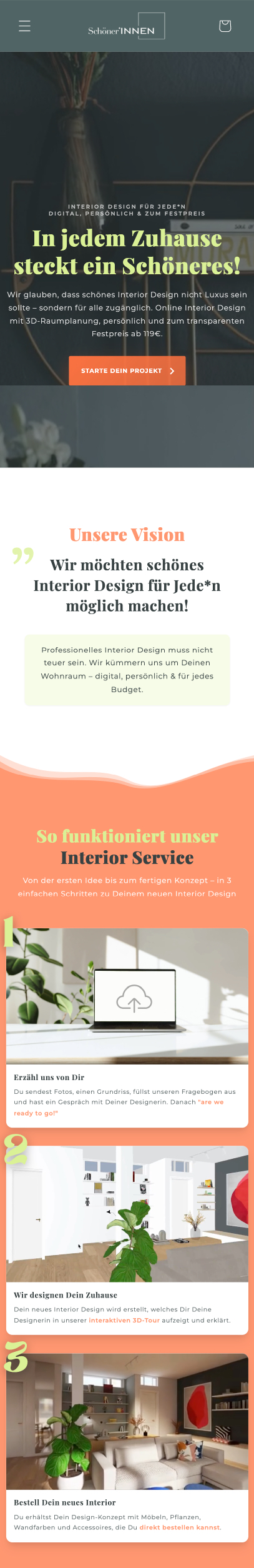 Website von Schöner-Innen, Berlin in der Mobilansicht