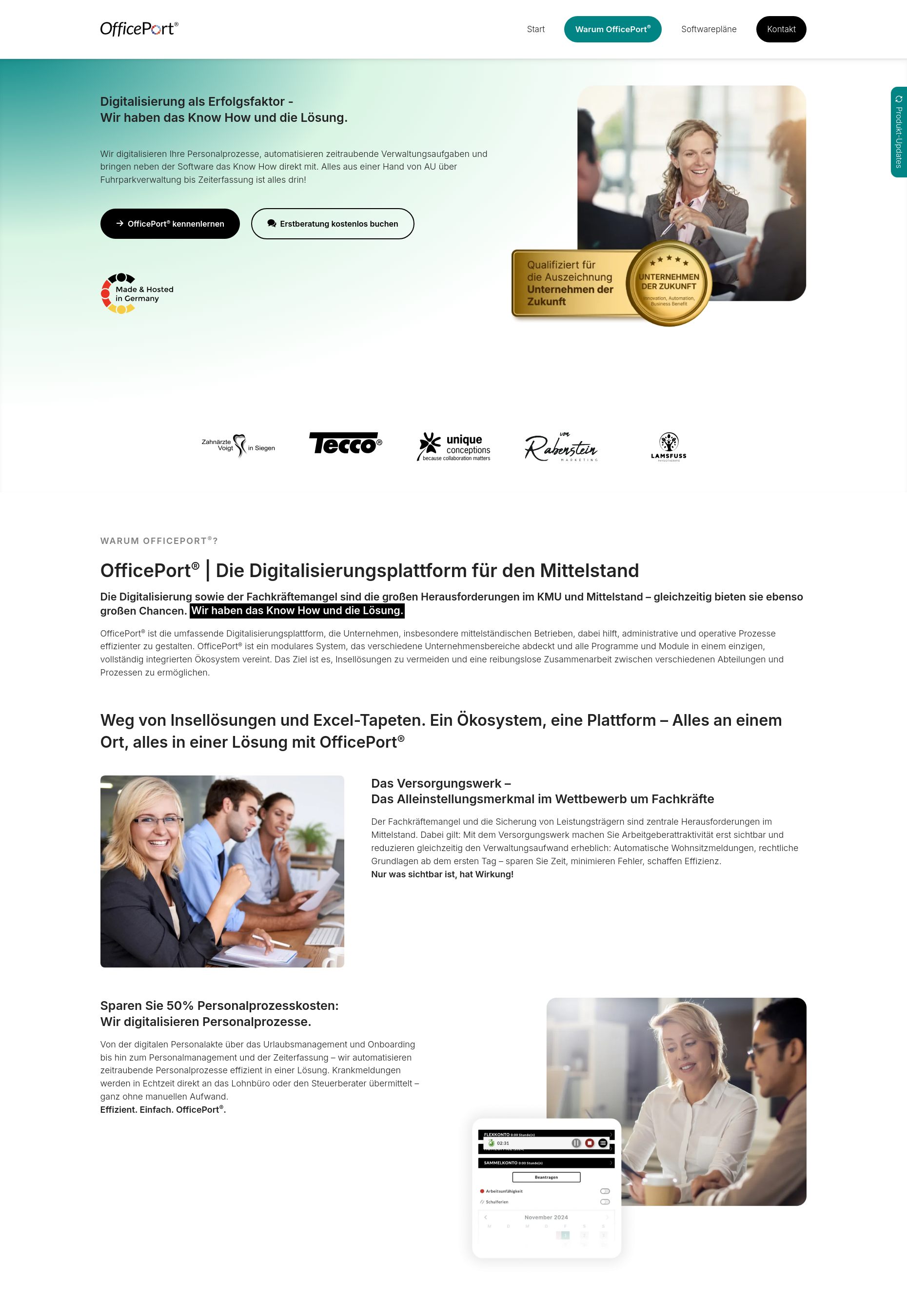 Website von InnovationNext®, Leverkusen in der Desktop-Ansicht
