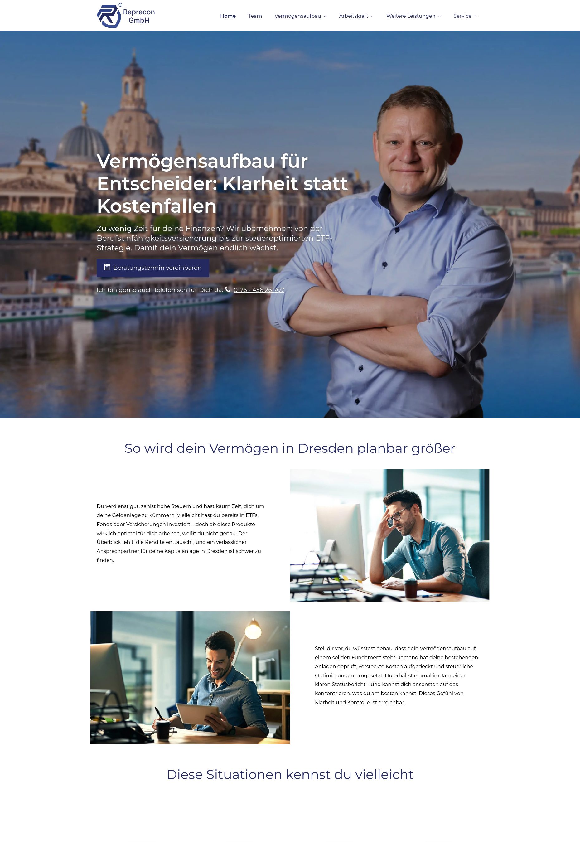 Website von Reprecon – Frank Rönsch, Dresden in der Desktop-Ansicht
