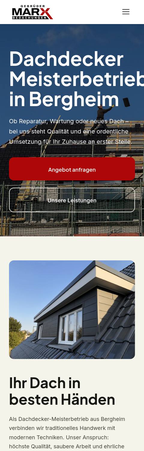 Website von Marx Holz- & Bautenschutz, Rhein-Erft-Kreis in der Mobilansicht