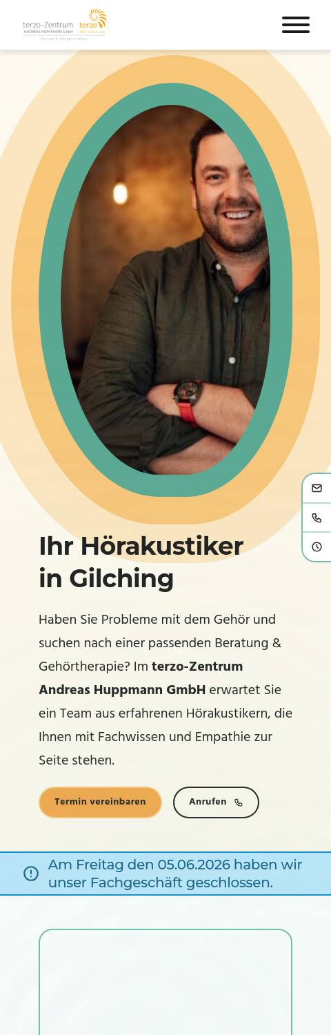 Das Bild zeigt einen Mobile Screenshot der vorgestellten Website