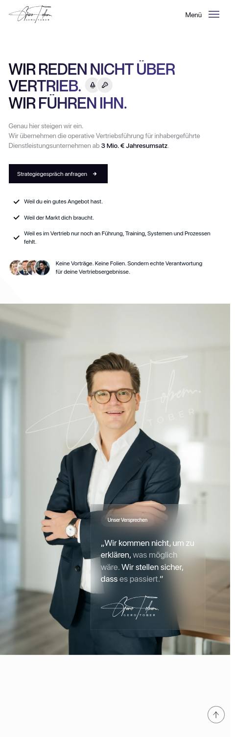 Website von GT Sales Consulting GmbH, Leverkusen in der Mobilansicht