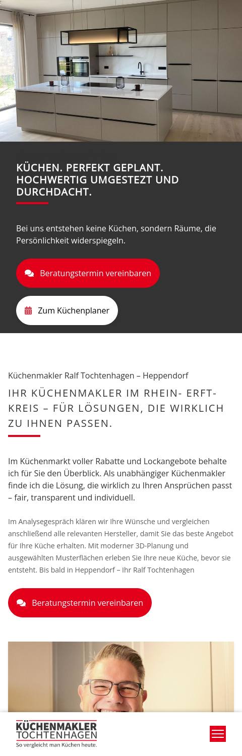 Das Bild zeigt einen Mobile Screenshot der vorgestellten Website