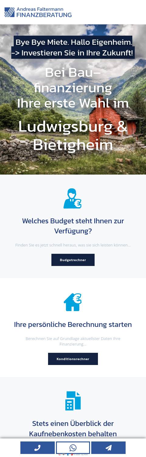 Website von Andreas Faltermann, Landkreis Ludwigsburg in der Mobilansicht