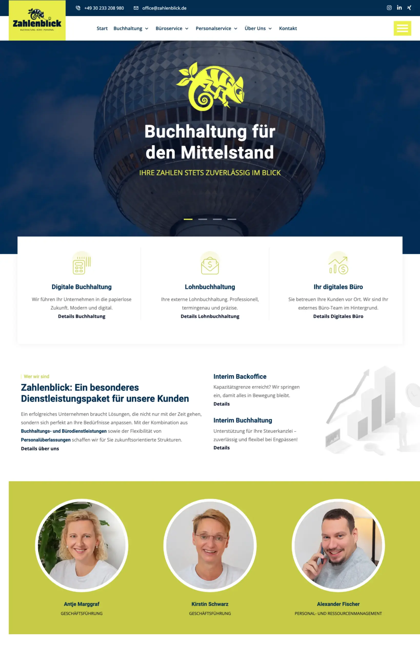 Website von Zahlenblick, Berlin in der Desktop-Ansicht