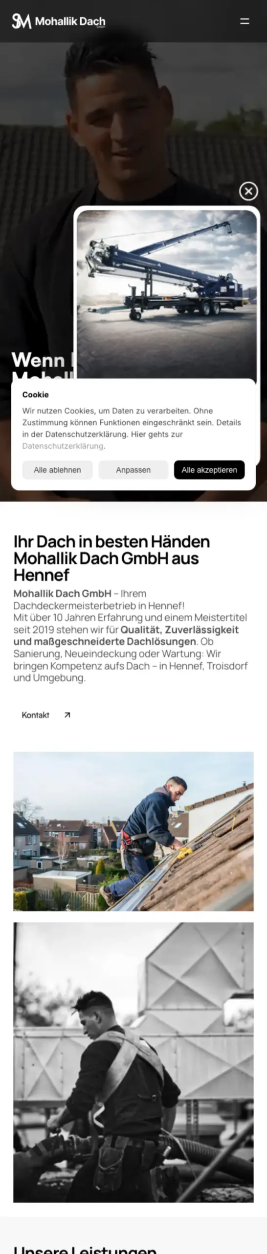 Website von Mohallik Dach, Rhein-Sieg-Kreis in der Mobilansicht