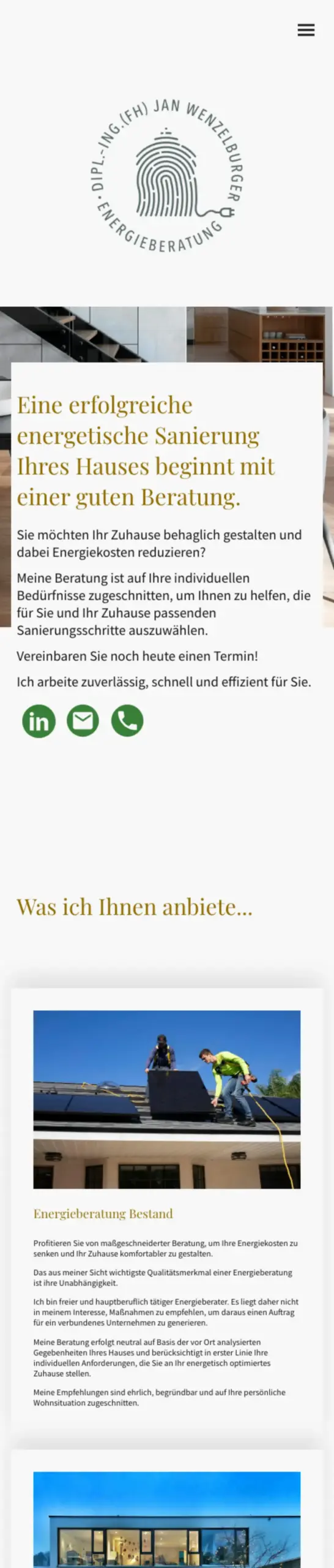Website von Energieberatung-ES, Landkreis Esslingen in der Mobilansicht