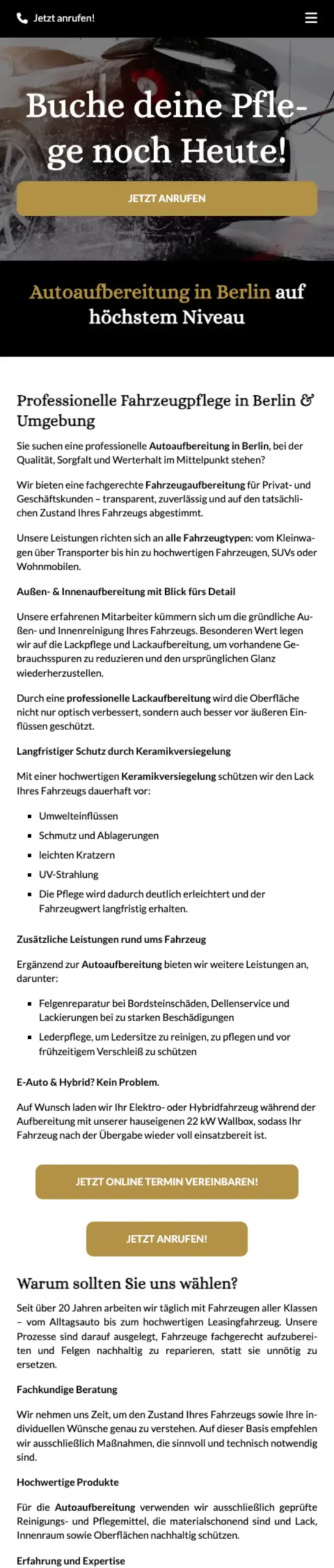 Website von Detailing Stage Berlin | Fahrzeugpflege & Fahrzeugaufbereitung, Berlin in der Mobilansicht