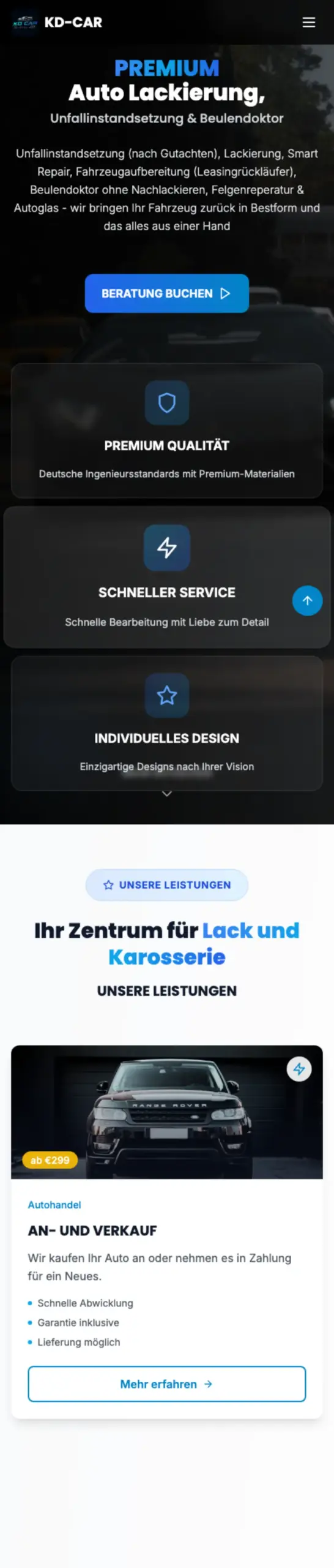 Website von Ismet Müslim Demirel, Oberhausen in der Mobilansicht