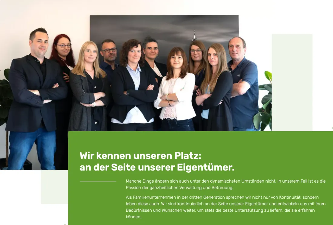 Ausschnitt der Website von Hölter GmbH, Düsseldorf: Team zeigt Gesichter, Text nennt dritte Generation und Aufgabe — wer sucht, erkennt Kontinuität und feste Ansprechpartner.