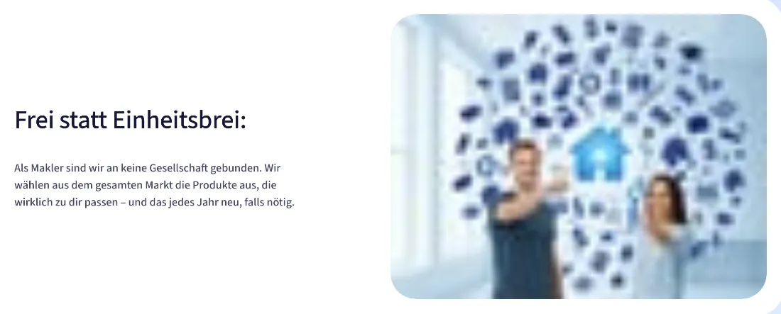 Ausschnitt der Website von Sven Jobusch, Rhein-Sieg-Kreis: Unabhängigkeit klar gesagt, dazu jährlicher Marktcheck — der Besucher versteht, dass Auswahl breit und jedes Jahr neu ist.