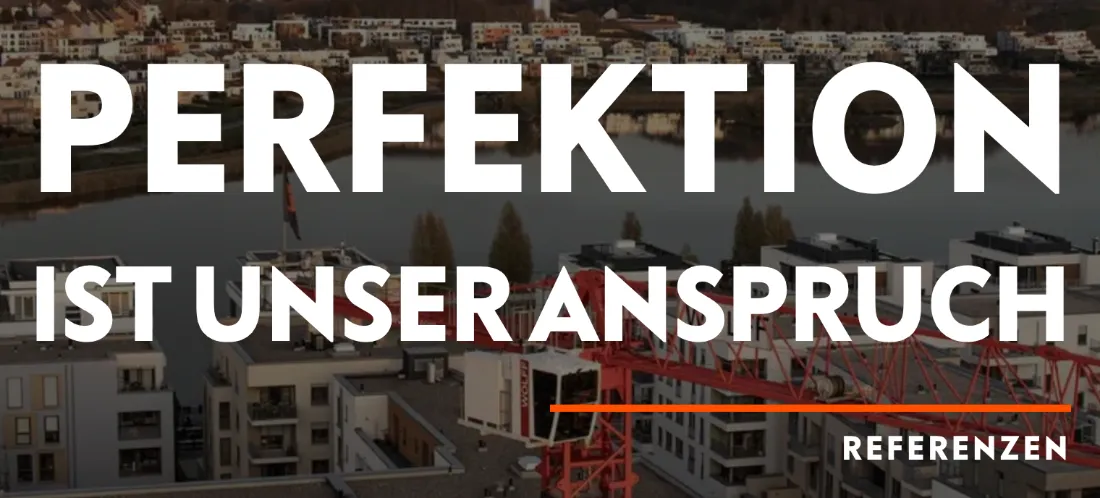 Ausschnitt der Website von Wulff Bau GmbH & Co. KG, Dortmund: Aussage oben, Beleg unten: Der Weg zu „Referenzen“ liegt direkt neben dem Claim — wer prüfen will, findet sofort reale Projekte.
