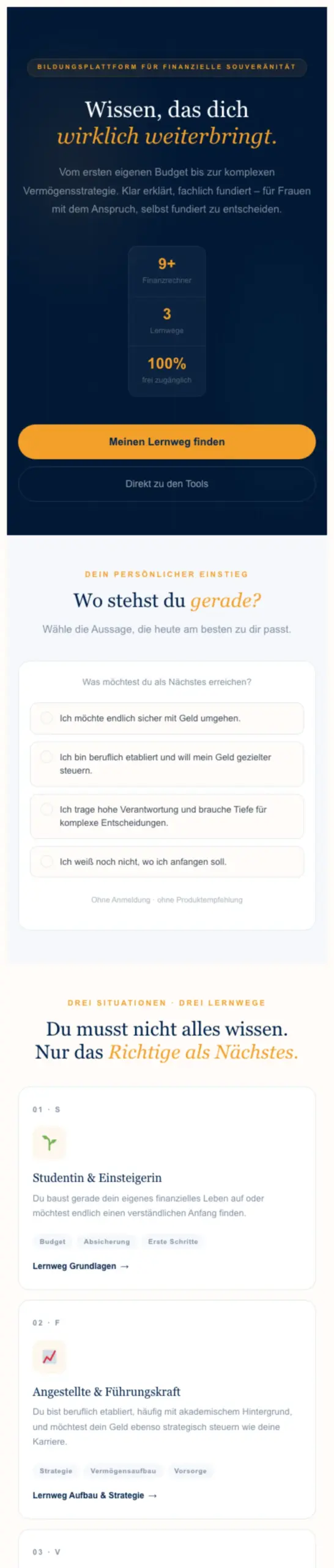 Website von FeminiFinance Services Bratels & Harkat GbR, Leipzig in der Mobilansicht